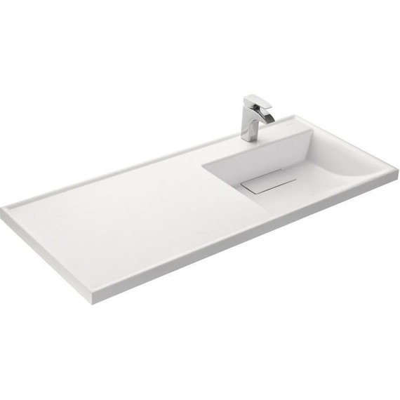 Тумба напольная с раковиной-столешницей Акватон Лондри 120 см 1A2669K1LHDY0 (раковина справа) дуб кантри фото 3