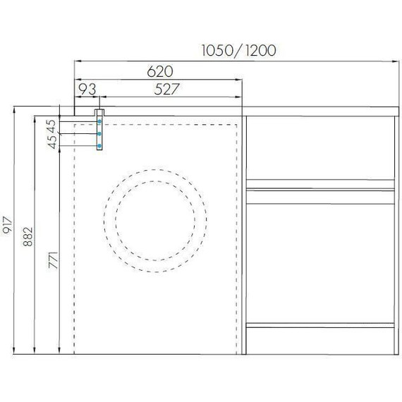 Тумба напольная с раковиной-столешницей Акватон Лондри 120 см 1A2669K2LHDY0 (раковина слева) дуб кантри/белый фото 13