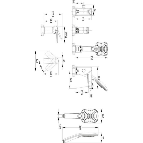 Смеситель для ванны Cersanit Moduo 64100 фото 13