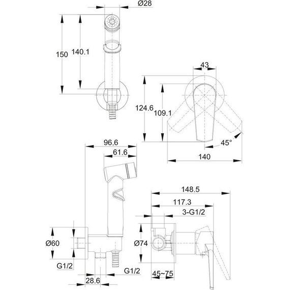 Набор для гигиенического душа Cersanit Moduo 64105 фото 9