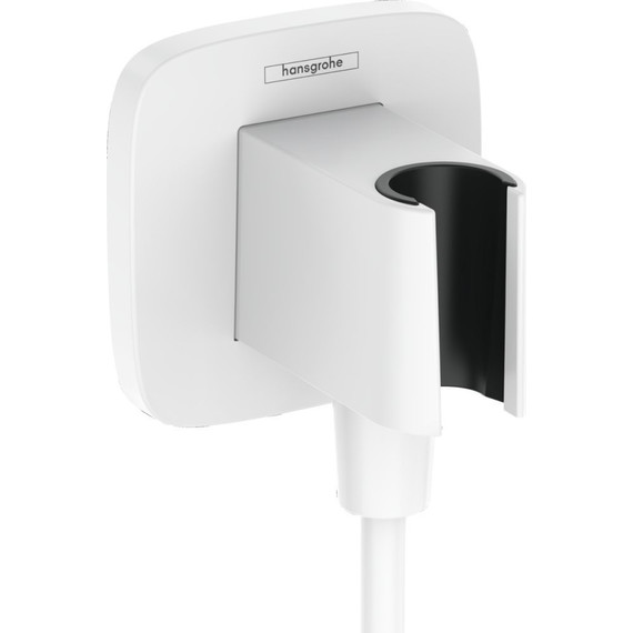 Шланговое подсоединение с держателем Hansgrohe FixFit Porter Q 26887700, белый матовый фото 
