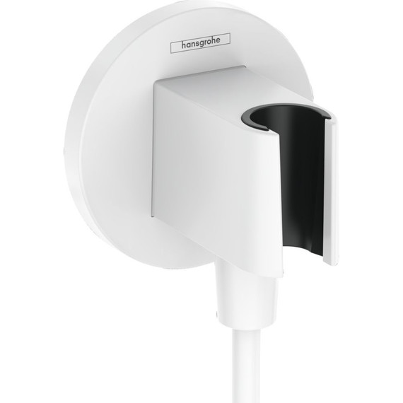 Шланговое подсоединение с держателем Hansgrohe FixFit Porter S 26888700, белый матовый фото 
