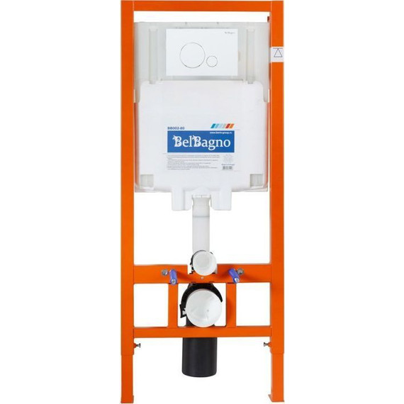 Инсталляция BelBagno с подвесным безободковым унитазом Cezares Stylus-Tor CZR-6601-TH-TOR/CZR2316SC/BB002-80/BB014-SR-BIANCO (кнопка смыва Sfera, белый) фото 2