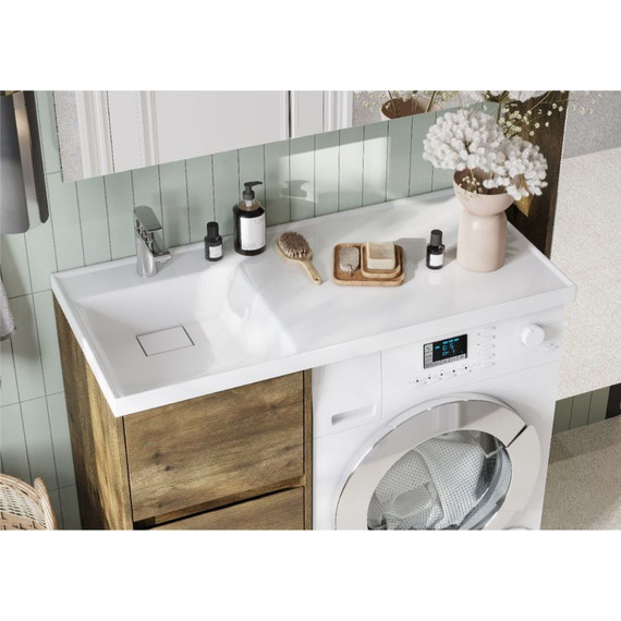 Тумба напольная с раковиной-столешницей Акватон Лондри 105 см 1A2670K1LHDR0 (раковина слева) дуб рустикальный фото 7