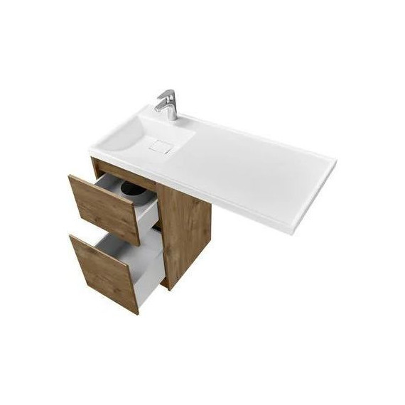 Тумба напольная с раковиной-столешницей Акватон Лондри 105 см 1A2670K1LHDR0 (раковина слева) дуб рустикальный фото 4