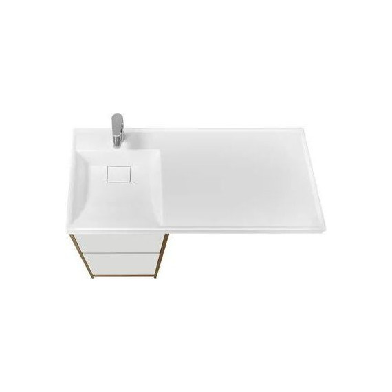 Тумба напольная с раковиной-столешницей Акватон Лондри 105 см 1A2670K2LHDR0 (раковина слева) дуб рустикальный/белый фото 5