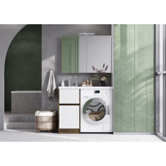 Тумба напольная с раковиной-столешницей Акватон Лондри 105 см 1A2670K2LHDR0 (раковина слева) дуб рустикальный/белый фото 8