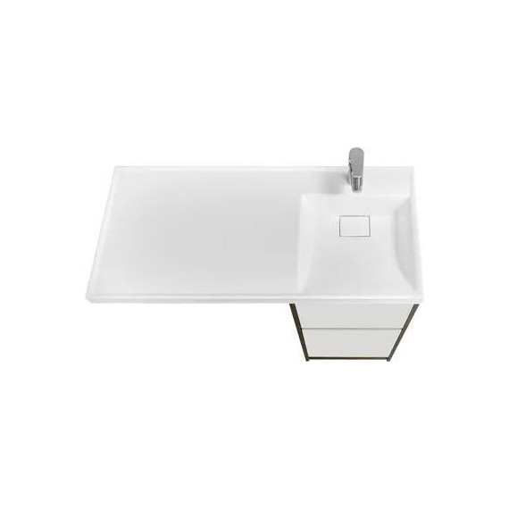 Тумба напольная с раковиной-столешницей Акватон Лондри 105 см 1A2670K2LHDY0 (раковина справа) дуб кантри/белый фото 5