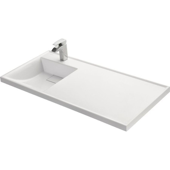 Тумба напольная с раковиной-столешницей Акватон Лондри 105 см 1A2670K1LHDY0 (раковина слева) дуб кантри фото 9