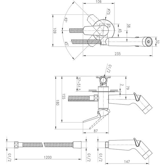 Набор для гигиенического душа Cersanit Flavis 64104 фото 7