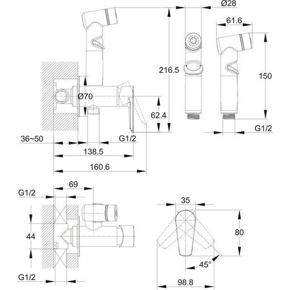 Набор для гигиенического душа Cersanit Vero 64106 фото 7