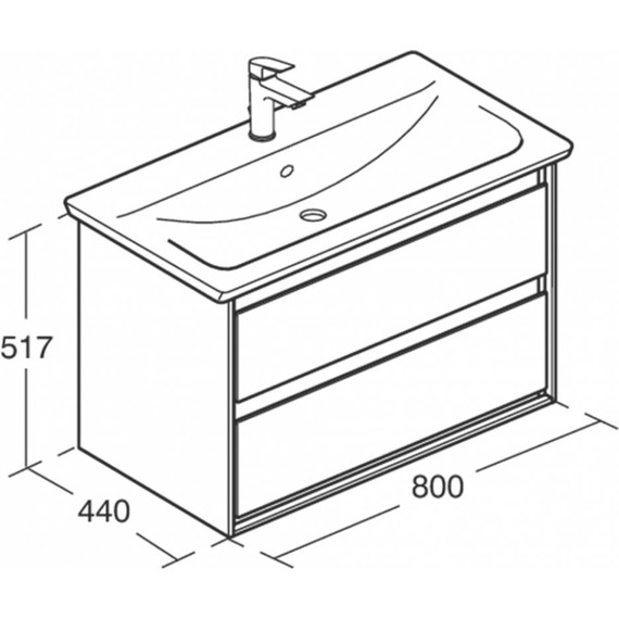 Тумба подвесная с раковиной Ideal Standard Connect Air 85 см E0819B2+E027901 фото 5