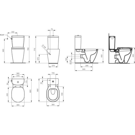 Унитаз-компакт Ideal Standard Connect E716401 с крышкой микролифт фото 4