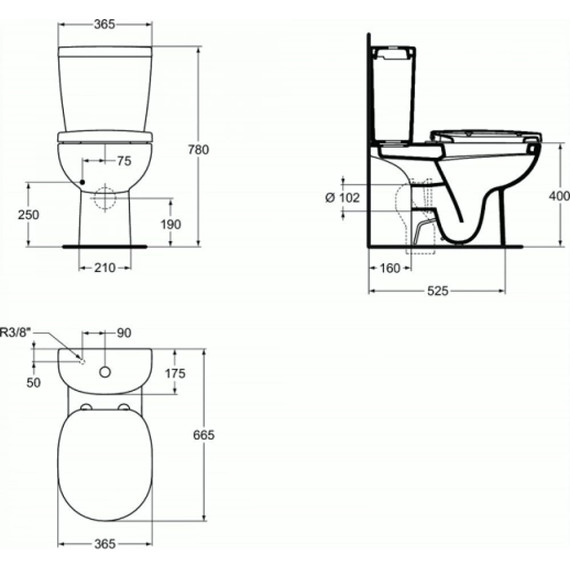 Унитаз-компакт Ideal Standard Connect Classic E804801 с крышкой микролифт фото 3