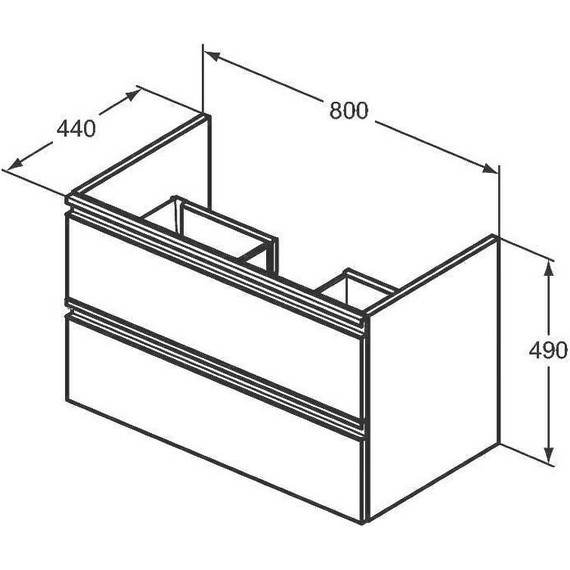 Тумба подвесная с раковиной-столешницей Ideal Standard Tesi 80 см T0051OV+T350901 фото 11