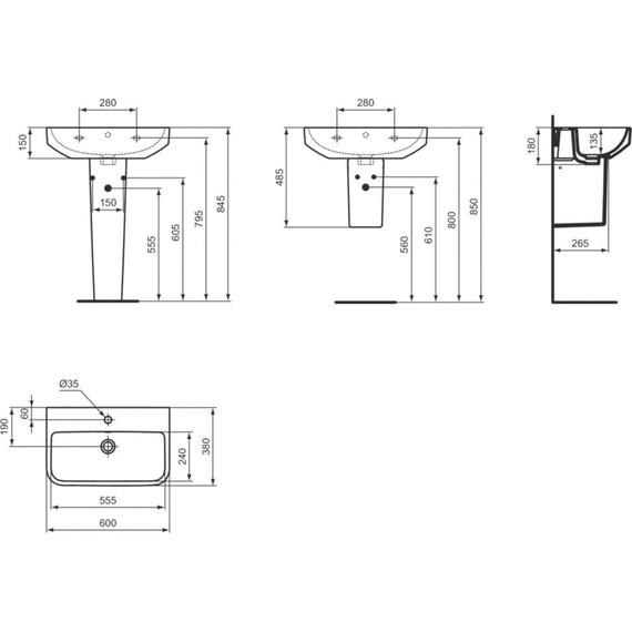 Раковина подвесная Ideal Standard i.Life S 60 см T458301 фото 13