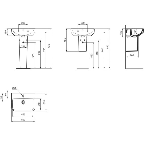 Раковина подвесная Ideal Standard i.Life S 50 см T458501 фото 14
