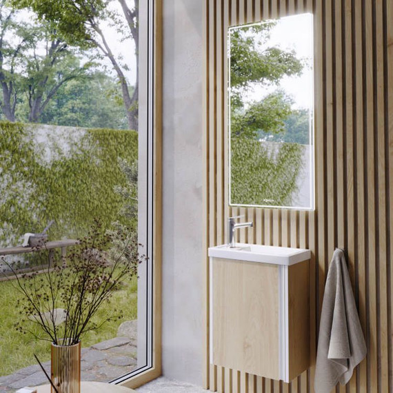 Тумба подвесная с раковиной Aqwella Urban 45 см URB0145DD, дуб давос, Цвет фасада: светлое дерево фото 8