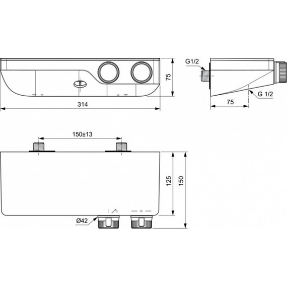 Смеситель для душа с термостатом Ideal Standard Ceratherm S200 A7329AA фото 4