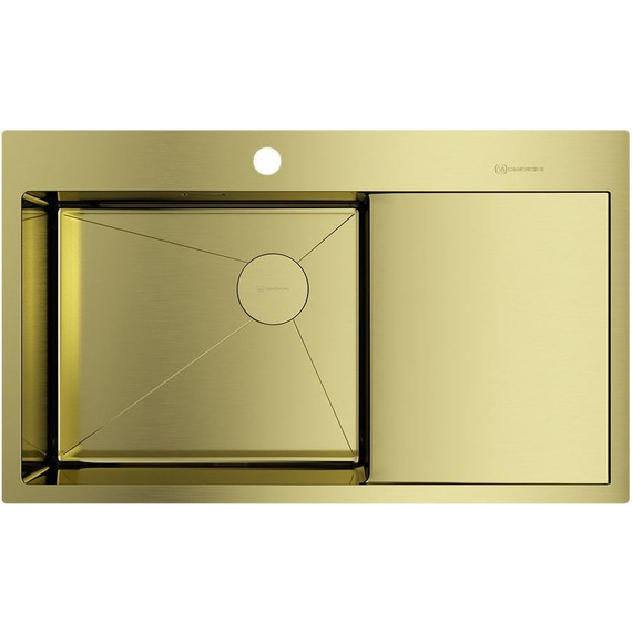 Кухонная мойка Omoikiri Akisame 86 Side LG-L (4997045) 1,2 мм, светлое золото, Цвет производителя: светлое золото фото 