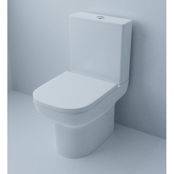 Унитаз-компакт безободковый Azario Alba AZ-8323 с крышкой дюропласт фото 2