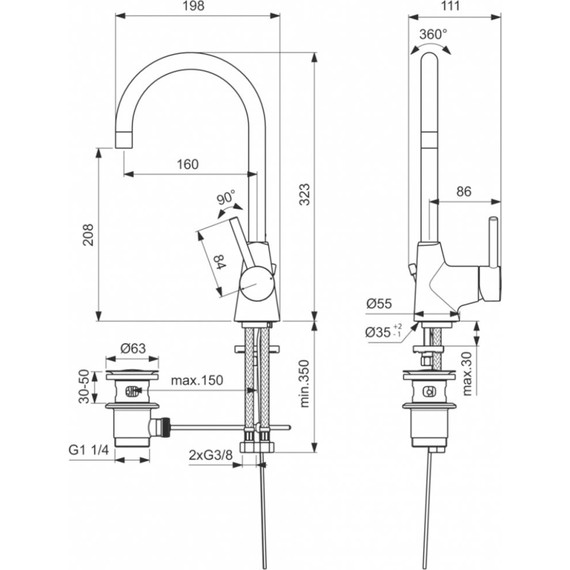 Смеситель для раковины Ideal Standard Ceraline BC195AA фото 2