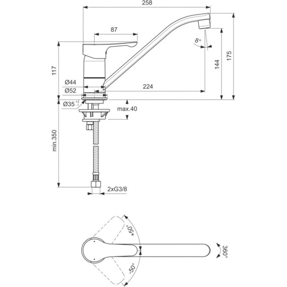 Смеситель для кухни Ideal Standard Alpha BC490AA фото 3