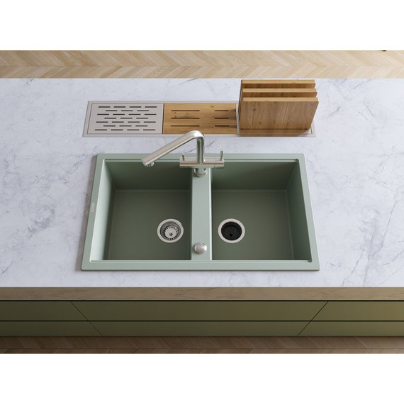 Кухонная мойка Omoikiri Kitagawa 86-2 WG 4993731, wind green, Цвет производителя: wind green - 3 Кухонная мойка Omoikiri Kitagawa 86-2 WG 4993731, wind green, Цвет производителя: wind green фото 3