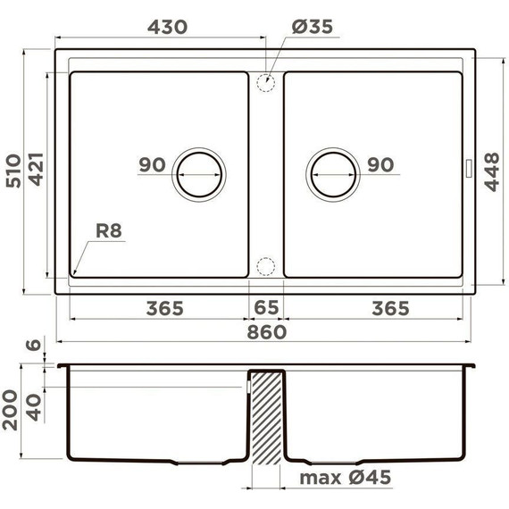 Кухонная мойка Omoikiri Kitagawa 86-2 WH 4993806, белый, Цвет производителя: белый - 2 Кухонная мойка Omoikiri Kitagawa 86-2 WH 4993806, белый, Цвет производителя: белый фото 2