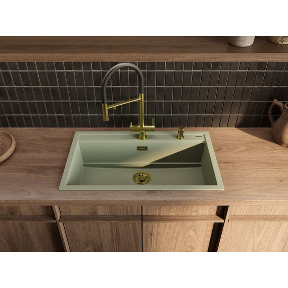 Кухонная мойка Omoikiri Kitagawa 86-LB WG 4993249, wind green, Цвет производителя: wind green - 2 Кухонная мойка Omoikiri Kitagawa 86-LB WG 4993249, wind green, Цвет производителя: wind green фото 2