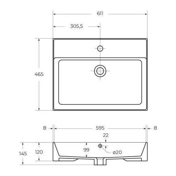Тумба подвесная с раковиной Cezares MOLVENO 46-60-2C-SO-LB 60 см, Legno Bianco фото 4