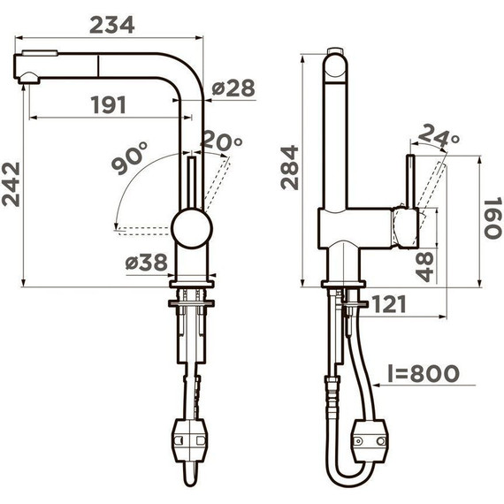 Смеситель для кухни Omoikiri Tanigawa-SB BN 4994457, нержавеющая сталь фото 2