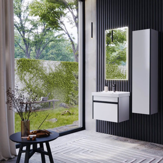 Тумба подвесная с раковиной Aqwella Urban 50 см URB0105W, белый глянцевый, Цвет фасада: белый фото 7