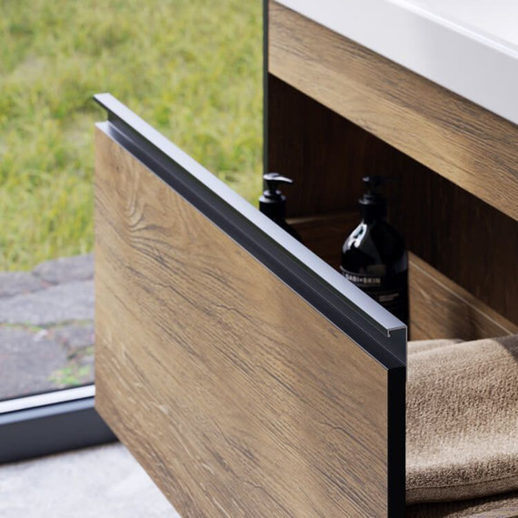 Тумба подвесная с раковиной Aqwella Urban 100 см URB0110DB, дуб балтийский, Цвет фасада: тёмное дерево фото 7