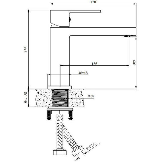 Смеситель для раковины Belz B10613, Цвет производителя: хром фото 5