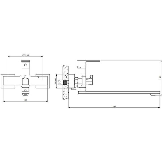Смеситель для ванны Belz B22613-3, графит, Цвет производителя: оружейная сталь фото 3