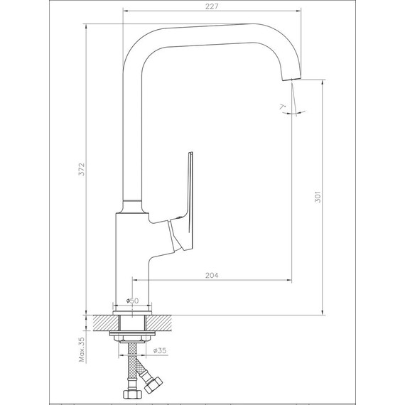 Смеситель для кухни Belz B70533-7, чёрный фото 2