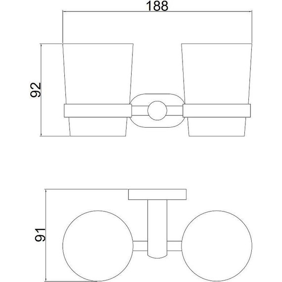 Двойной стакан для зубных щеток Belz B90008 - 2 Двойной стакан для зубных щеток Belz B90008 фото 2