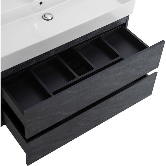 Тумба подвесная с раковиной Cezares MOLVENO 46-100-2C-SO-ANTR 100 см (раковина CZR-MIL-100-LVB), Antracite фото 7