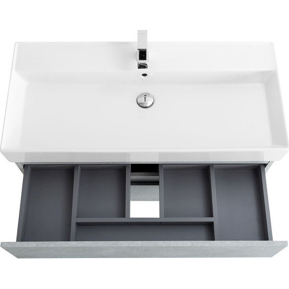 Тумба подвесная с раковиной Cezares MOLVENO 46-100-2C-SO-BET 100 см (раковина CZR-MIL-100-LVB), Beton фото 7