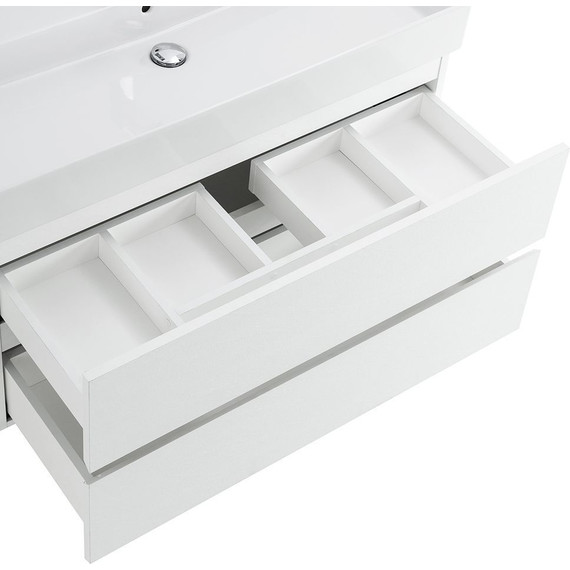 Тумба подвесная с раковиной Cezares MOLVENO 46-100-2C-SO-BG 100 см (раковина CZR-MIL-100-LVB), Bianco Ghiaccio фото 7