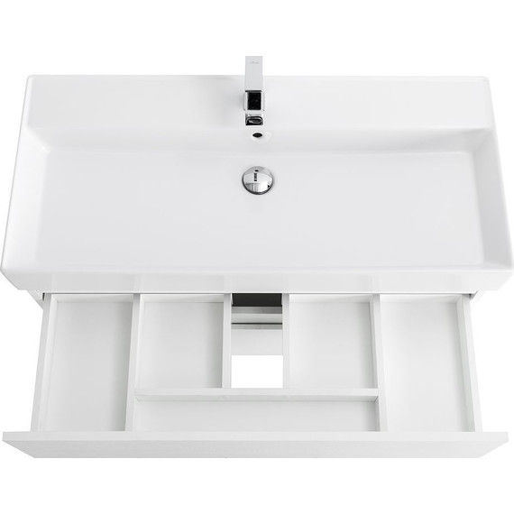 Тумба подвесная с раковиной Cezares MOLVENO 46-100-2C-SO-BG 100 см (раковина CZR-MIL-100-LVB), Bianco Ghiaccio фото 8