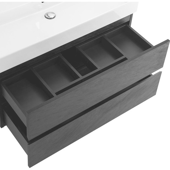 Тумба подвесная с раковиной Cezares MOLVENO 46-100-2C-SO-NR 100 см (раковина CZR-MIL-100-LVB), Nero фото 6