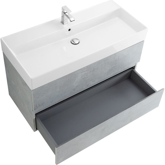 Тумба подвесная с раковиной Cezares MOLVENO 46-120-2C-SO-BET 120 см (раковина CZR-MIL-120-LVB), Beton фото 3