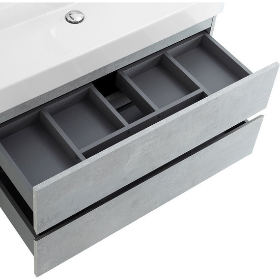 Тумба подвесная с раковиной Cezares MOLVENO 46-120-2C-SO-BET 120 см (раковина CZR-MIL-120-LVB), Beton фото 6