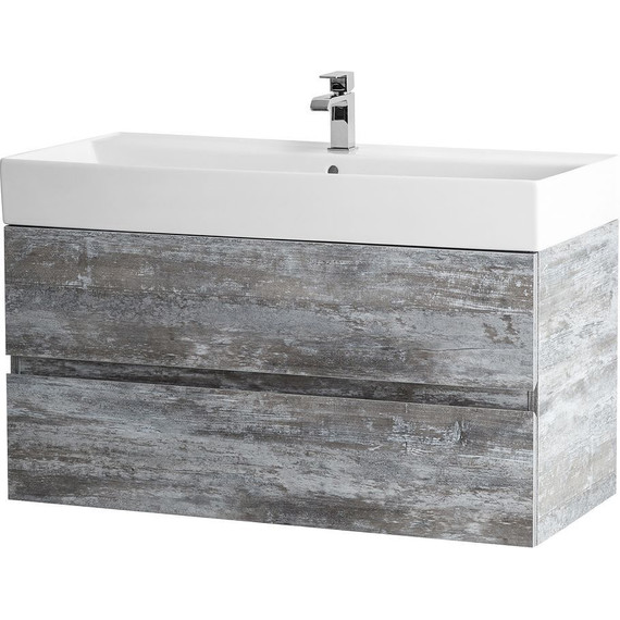 Тумба подвесная с раковиной Cezares MOLVENO 46-120-2C-SO-LG 120 см (раковина CZR-MIL-120-LVB), Legno Grigio - 2 Тумба подвесная с раковиной Cezares MOLVENO 46-120-2C-SO-LG 120 см (раковина CZR-MIL-120-LVB), Legno Grigio фото 2