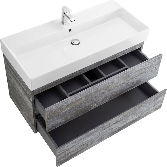 Тумба подвесная с раковиной Cezares MOLVENO 46-120-2C-SO-LG 120 см (раковина CZR-MIL-120-LVB), Legno Grigio - 5 Тумба подвесная с раковиной Cezares MOLVENO 46-120-2C-SO-LG 120 см (раковина CZR-MIL-120-LVB), Legno Grigio фото 5