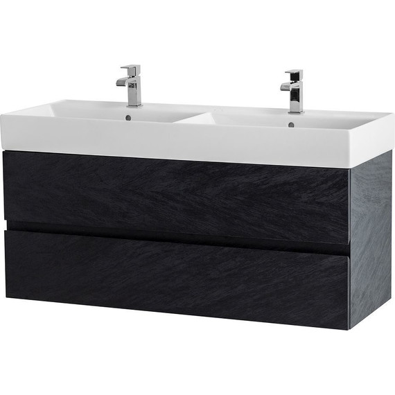 Тумба подвесная с раковиной Cezares MOLVENO 46-120-2C-SO-2-NR 120 см (раковина CZR-MIL-120-2-LVB), Nero фото 3