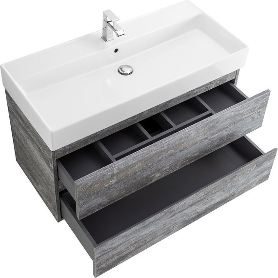 Тумба подвесная с раковиной Cezares MOLVENO 46-80-2C-SO-LG 80 см (раковина CZR-MIL-80-LVB), Legno Grigio - 5 Тумба подвесная с раковиной Cezares MOLVENO 46-80-2C-SO-LG 80 см (раковина CZR-MIL-80-LVB), Legno Grigio фото 5