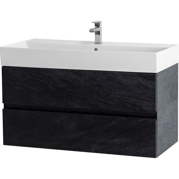 Тумба подвесная с раковиной Cezares MOLVENO 46-80-2C-SO-NR 80 см (раковина CZR-MIL-80-LVB), Nero фото 2